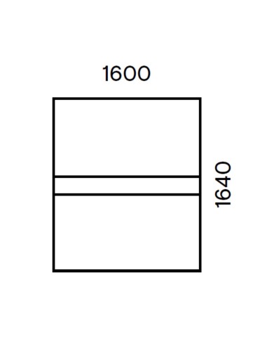Dimensions de la table de réunion 160 x 164 cm - Nova U