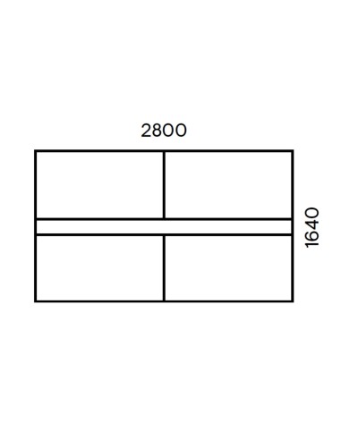 Plan coté et dimensions de la table de réunion - Nova U