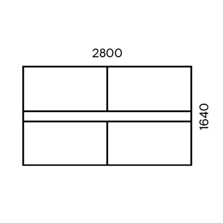 Plan coté et dimensions de la table de réunion - Nova U