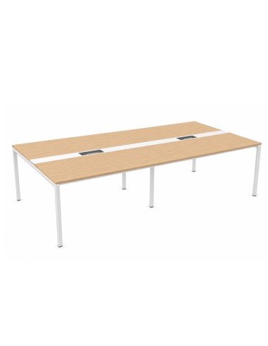 Grande table de conférence avec plateau finition bois - Nova U