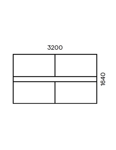 Schéma dimensionnel de la table de réunion 320 cm - Nova U