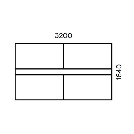 Schéma dimensionnel de la table de réunion 320 cm - Nova U