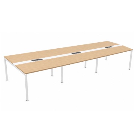 Table de conférence longue avec plateau finition bois - Nova U