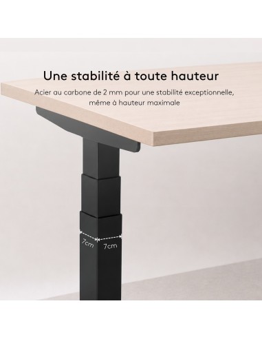 Bureau assis-debout Move-Up avec acier de 3 mm stabilité exceptionnelle en hauteur