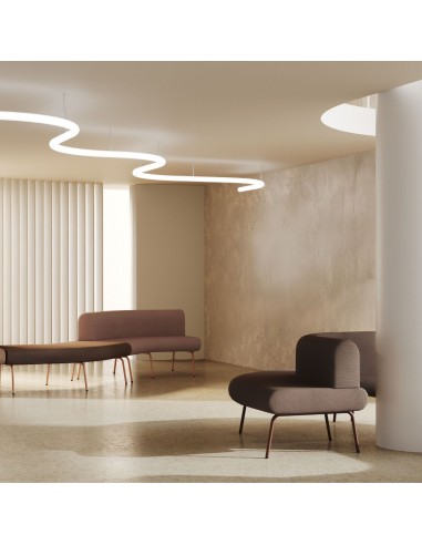 Canapé modulaire courbe 90° avec dossier intérieur | LINJE