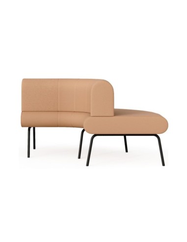 Canapé modulaire courbe LINJE LE 90 IN avec dossier intérieur et pieds métalliques.