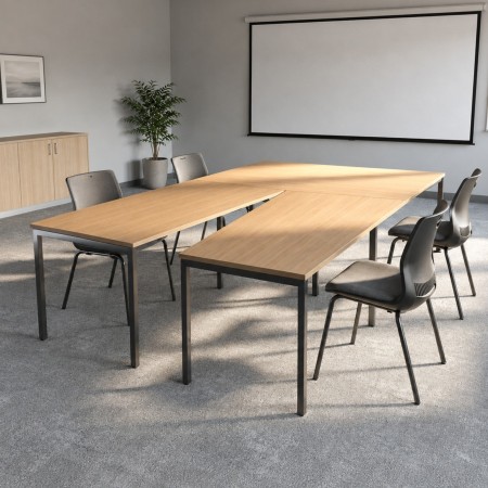 Configuration professionnelle en V avec plateau finition bois - Nova U 2