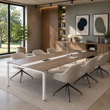 Table de réunion avec séparation centrale - Nova U