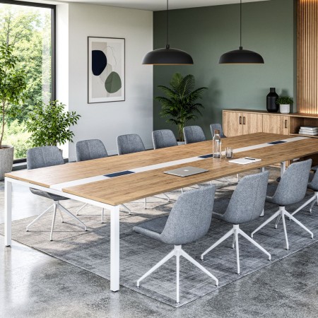 Table de réunion grand format avec plateau finition bois - Nova U 2