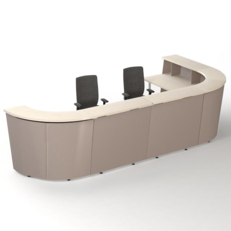 Banque d’accueil modulaire TERA pour un espace de réception professionnel.