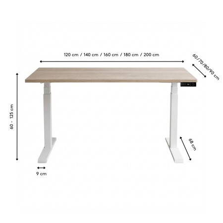 Dimensions du bureau réglable en hauteur Move-Up 120x70 cm de monbureau
