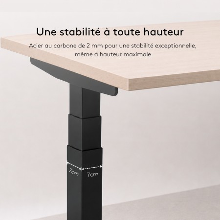 Bureau assis-debout Move-Up avec acier de 3 mm stabilité exceptionnelle en hauteur