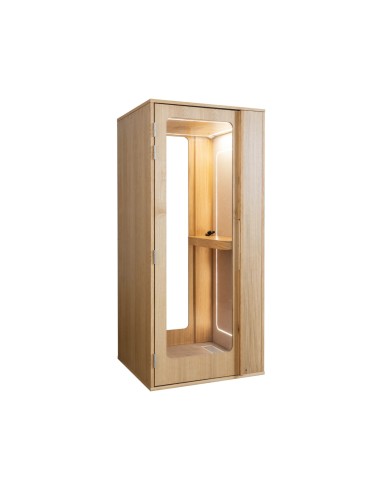 Cabine acoustique individuelle Haven One en placage chêne