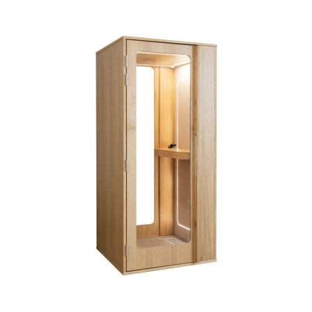 Cabine acoustique individuelle Haven One en placage chêne