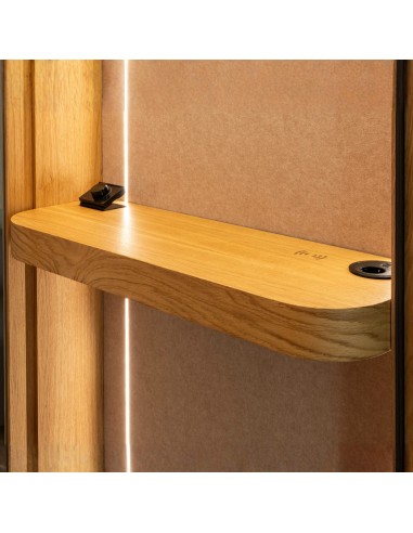 Tablette en chêne et éclairage LED de la cabine acoustique Haven One