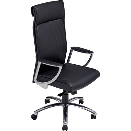 Fauteuil de direction en cuir noir - Stanley - 8110