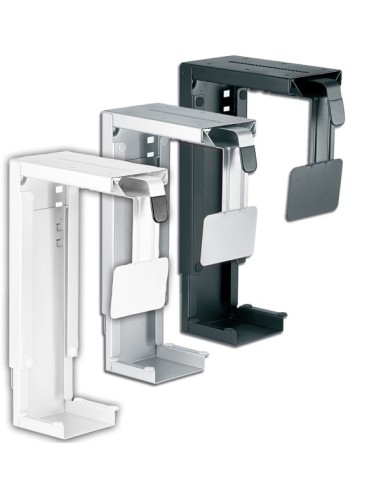 Support UC métal – blanc, argent et noir – fixation sous bureau