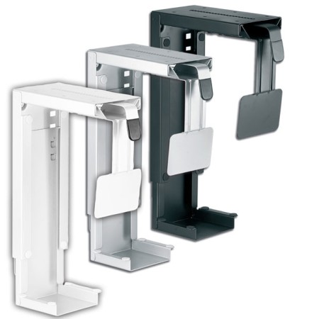 Support UC métal – blanc, argent et noir – fixation sous bureau